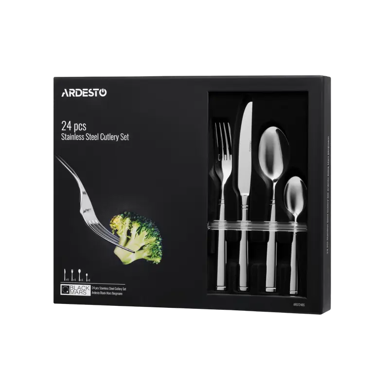 Набор столовых приборов Ardesto AR0724BS Black Mars Bordeaux Нержавеющая сталь