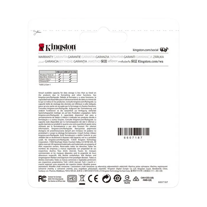 USB Flash накопитель Kingston DataTraveler Kyson 64ГБ Серебристый