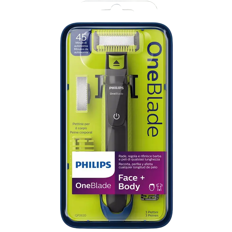 Мужской Триммер Philips OneBlade Черный | Зелёный