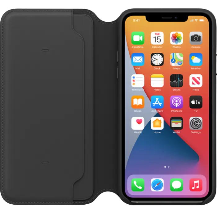 Чехол Apple iPhone 11 Pro Max Leather Folio Чёрный