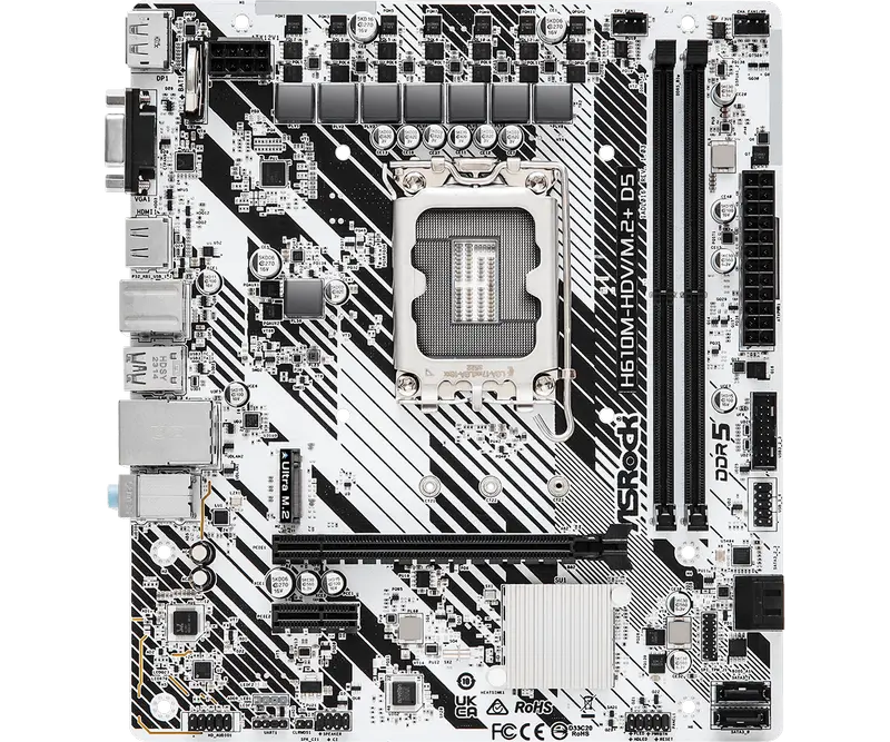 Материнская плата ASRock H610M-HDV/M.2+ D5 LGA1700 Micro-ATX