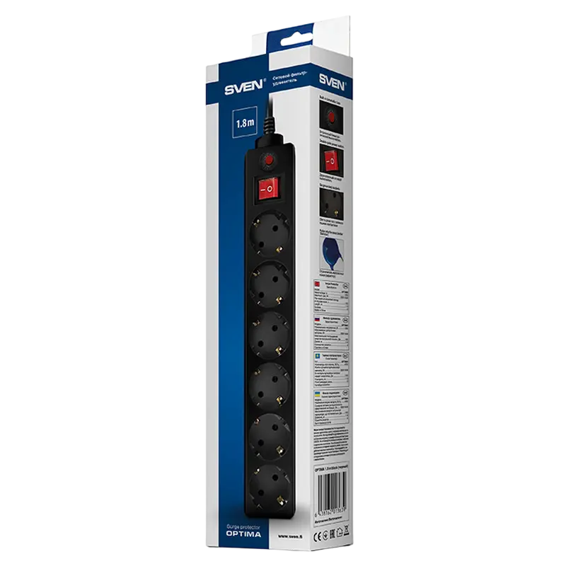 Prelungitor electric SVEN Optima Negru