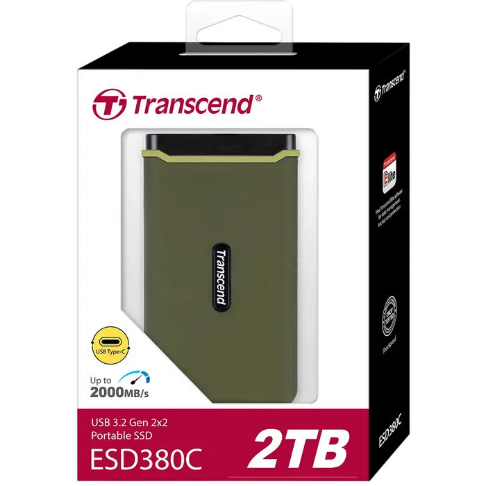 Внешний портативный SSD накопитель Transcend ESD380C 2 ТБ Зелёный