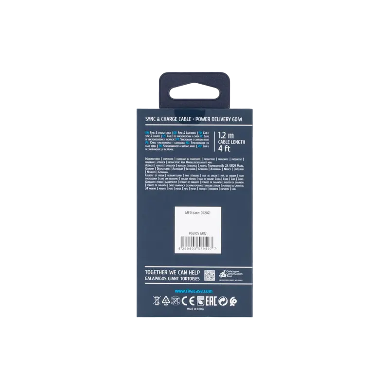 Cable de date Rivacase PS6105 GR12 Gri