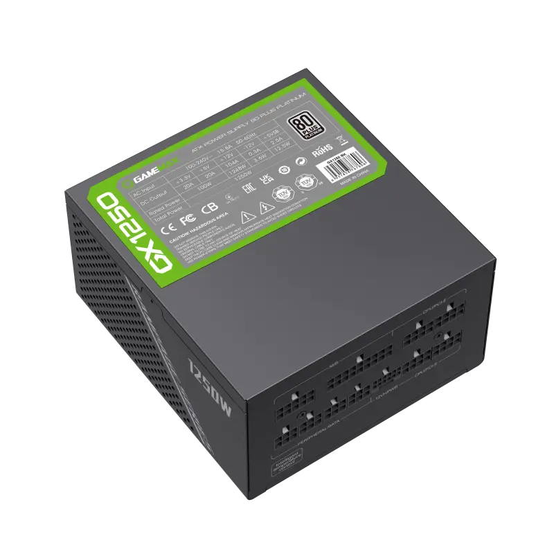 Tip Блок питания для компьютеров Gamemax GX-1250 PRO ATX Черный