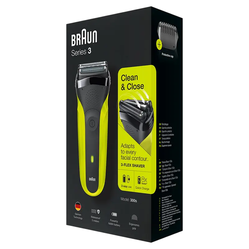 Aparat de ras electric Braun Series 3 300s Verde | Negru