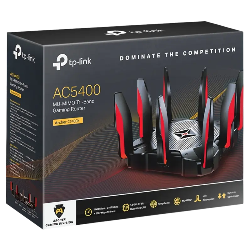 Беспроводной маршрутизатор TP-LINK Archer C5400X Черный