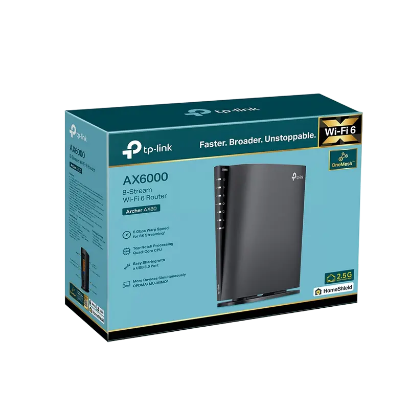 Беспроводной маршрутизатор TP-LINK Archer AX80 Черный