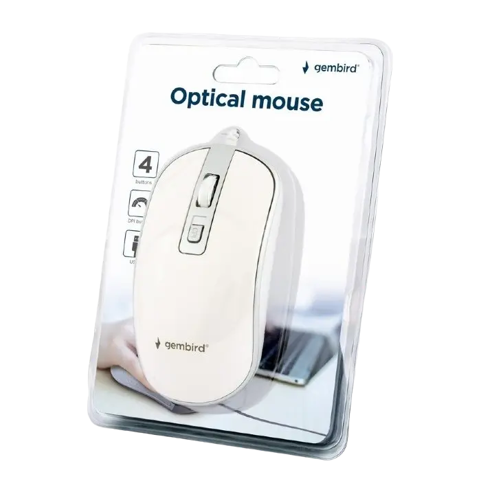Беcпроводная мышь Gembird MUSW-4B-06-WS Беспроводное Белый/Серебристый