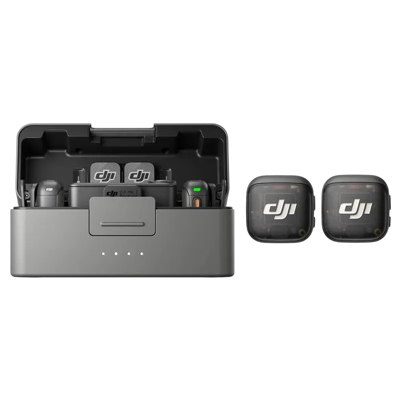 Портативный записывающий микрофон DJI Mic 3 (2 TX + 1 RX + Charging Case) Беспроводной Черный