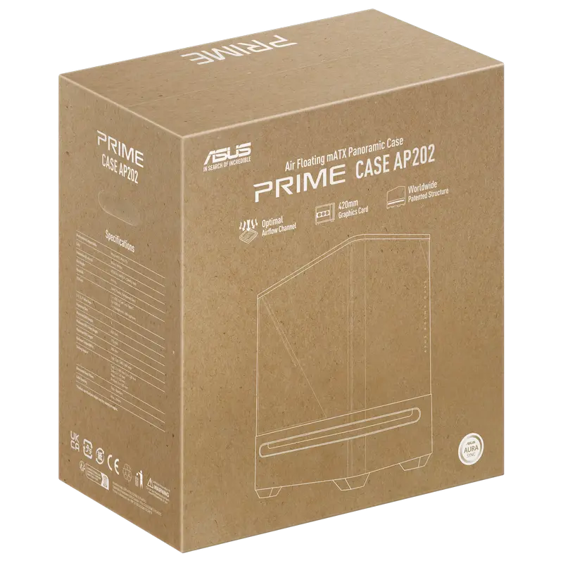 Компьютерный корпус ASUS PRIME AP202 TG ARGB Midi-Tower Черный