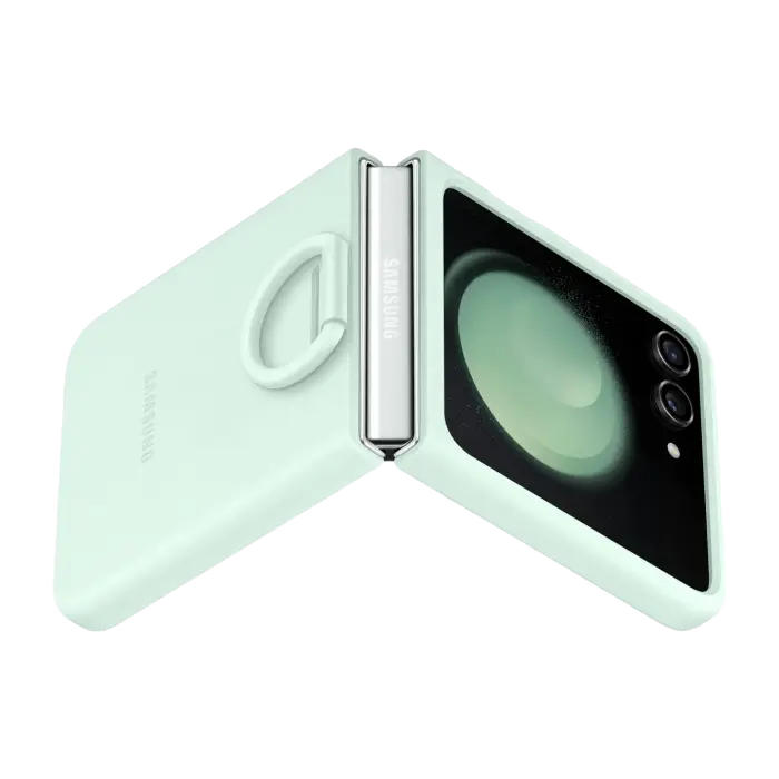 Husă Samsung Galaxy Z Flip 5 Silicone Case with Ring Verde oceanic