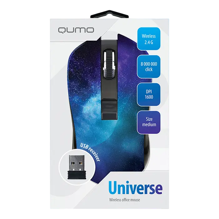 Беcпроводная мышь QUMO Universe Беспроводное Разноцветный