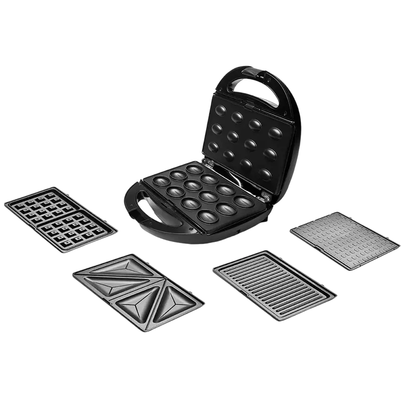 Aparat pentru sandwich multifunctional Polaris Profi Baker Argintiu | Negru