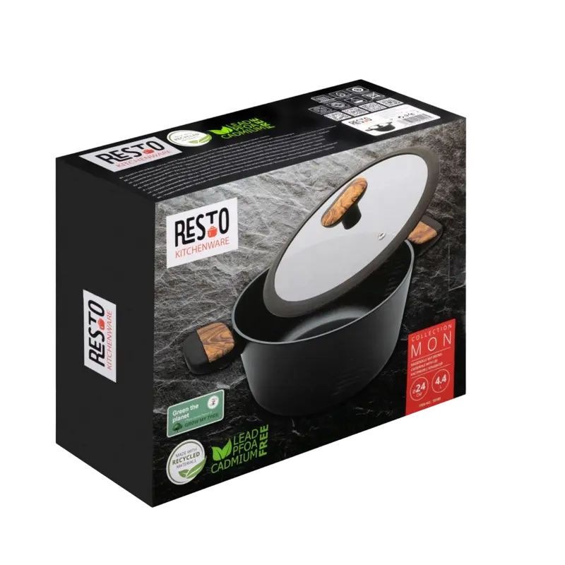 Кастрюля RESTO Mon MON Чёрный, Коричневый