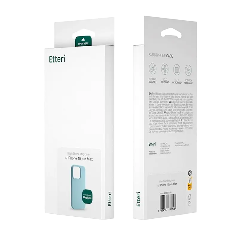 Husă Etteri Apple iPhone 14 Silicone Mag case Silicone Case with MagSafe Albastru deschis