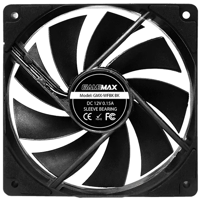 Вентилятор для ПК Gamemax GMX-WFBK BK 120 мм Черный