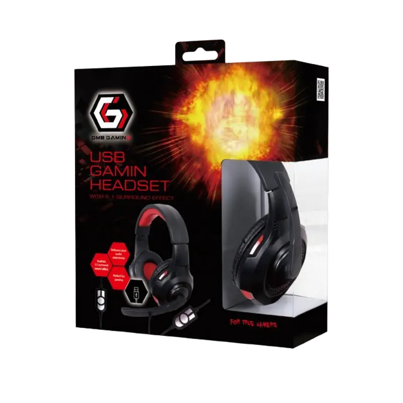 Наушники Gembird GHS-U-5.1-01 Чёрный/Красный