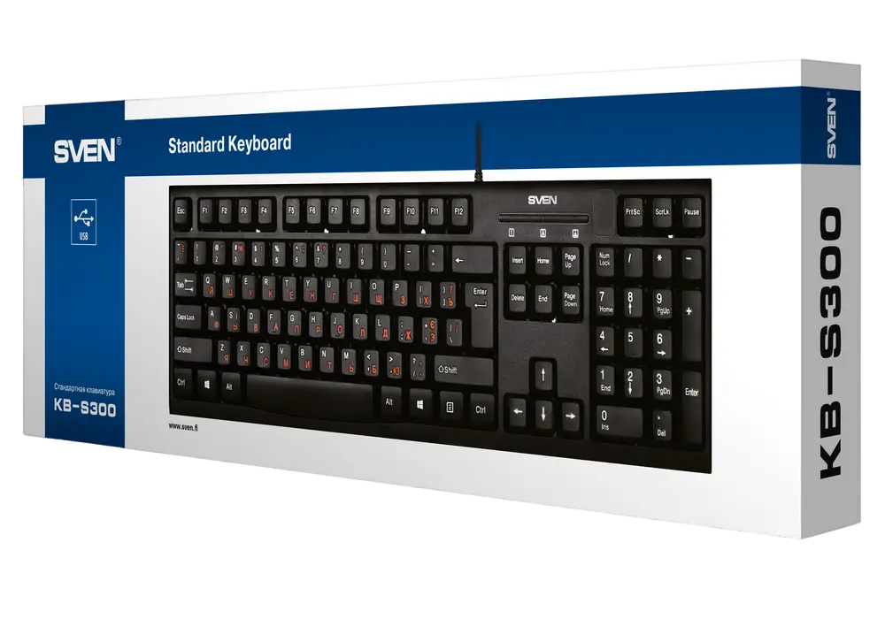 Клавиатура SVEN KB-S300 Мембрана Черный