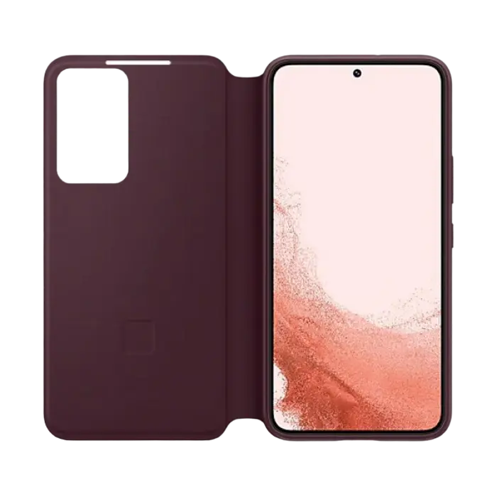 Чехол книжка Samsung Galaxy S22 Smart Clear View Cover Бордовый