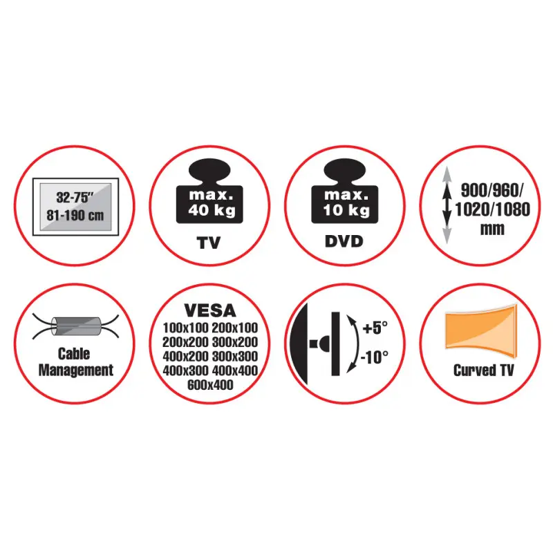 Кронштейн для телевизора Reflecta Elegant 75BWS2 Черный