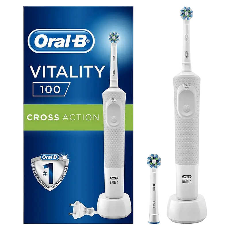 Электрическая зубная щетка Для взрослых Oral-B Vitality PRO WHITE Cross Action Белый