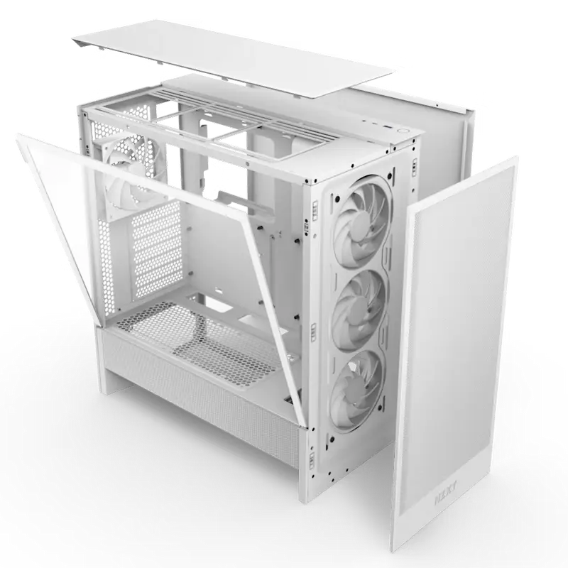 Carcasă PC NZXT H5 Flow RGB Midi-Tower Alb