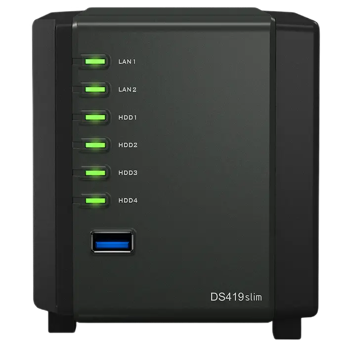 Сетевое хранилище SYNOLOGY DS419slim Черный