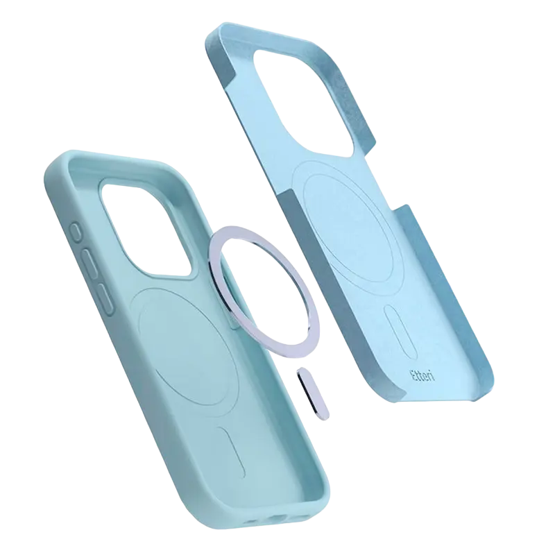 Husă Etteri Apple iPhone 14 Silicone Mag case Silicone Case with MagSafe Albastru deschis