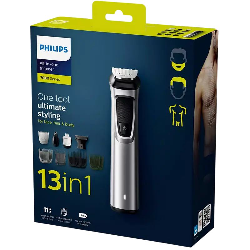 Мужской Триммер Philips Multigroom Series 7000 Серебристый