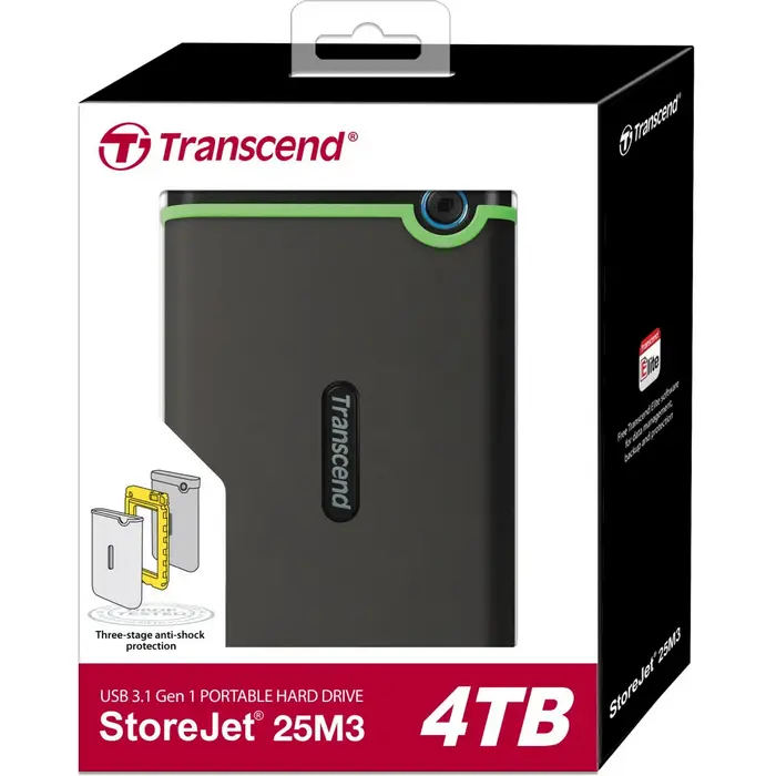 Внешний портативный жесткий диск Transcend StoreJet 25M3S 4 ТБ Iron Gray