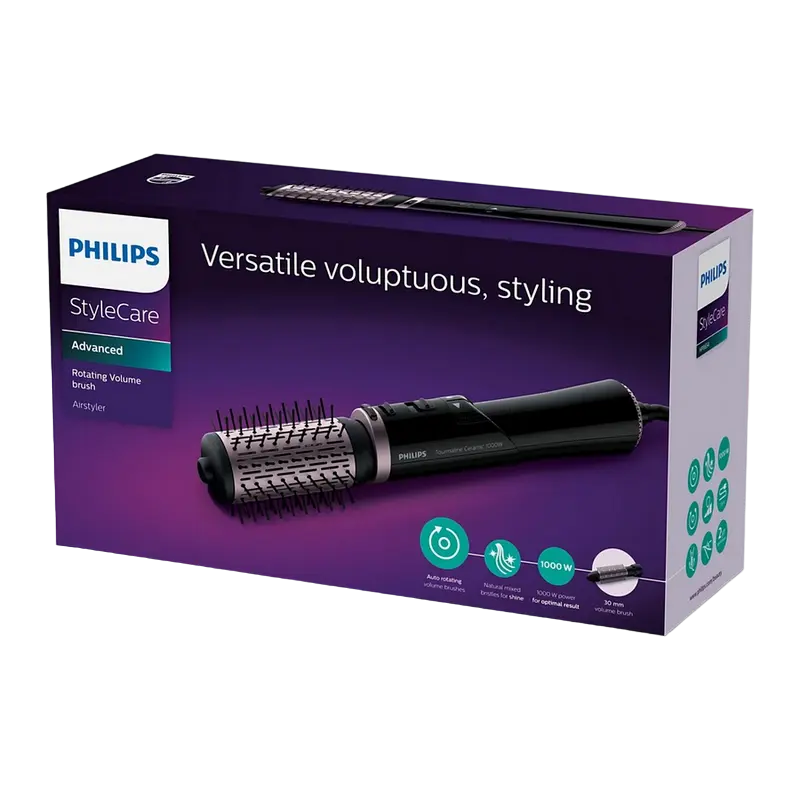 Фен-щётка Philips Dynamic Volumebrush Чёрный | Розовый