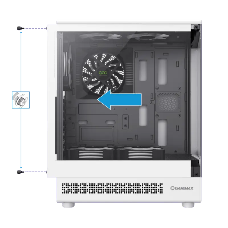 Carcasă PC Gamemax VISTA CPC AW Midi-Tower Alb