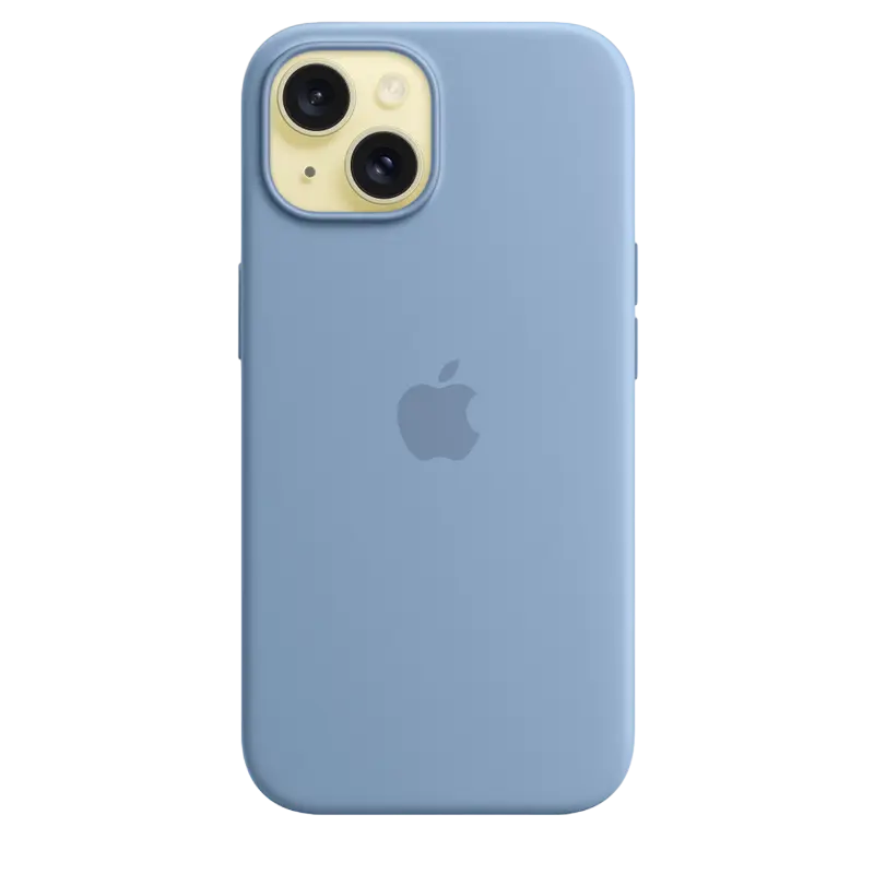 Husă Apple iPhone 15 Silicone Case MagSafe Husă din silicon Albastru de iarnă