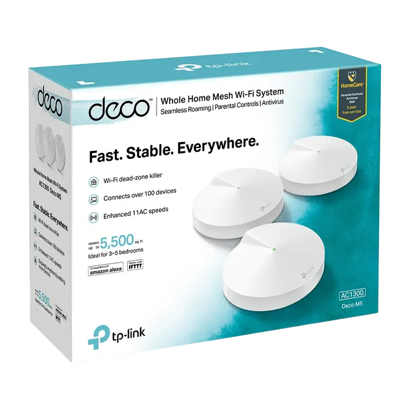Домашняя Mesh Wi-Fi система TP-LINK Deco M5 (3-Pack) Белый