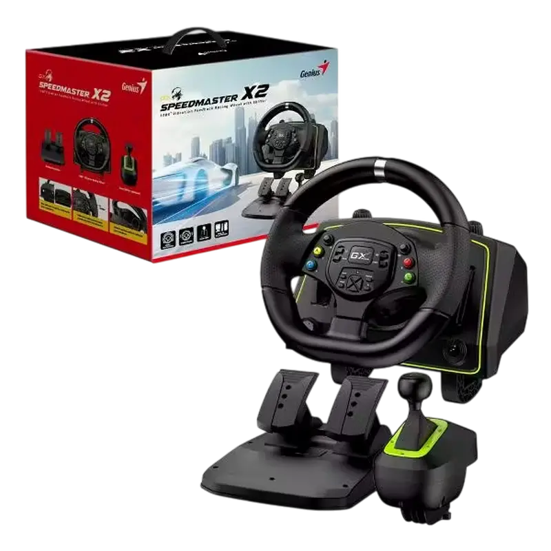 Игровой руль Genius SpeedMaster X2 Чёрный
