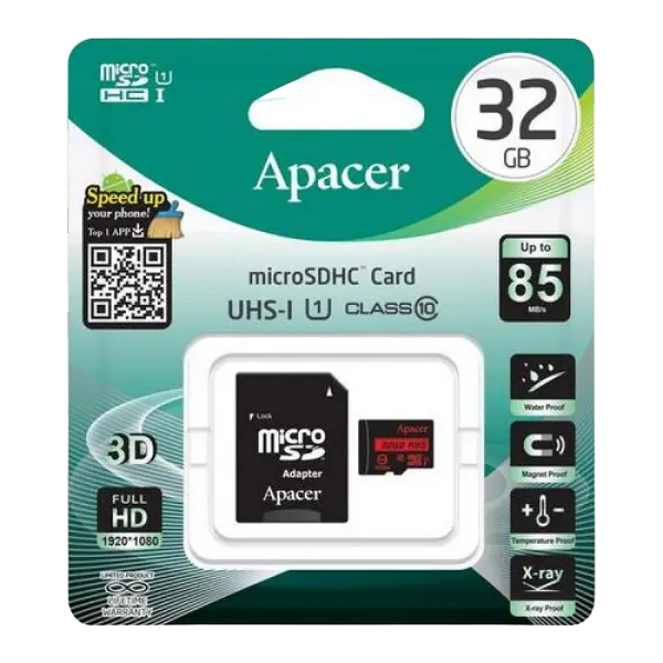 Карта памяти Apacer microSDHC UHS-I U1 Class 10 32ГБ