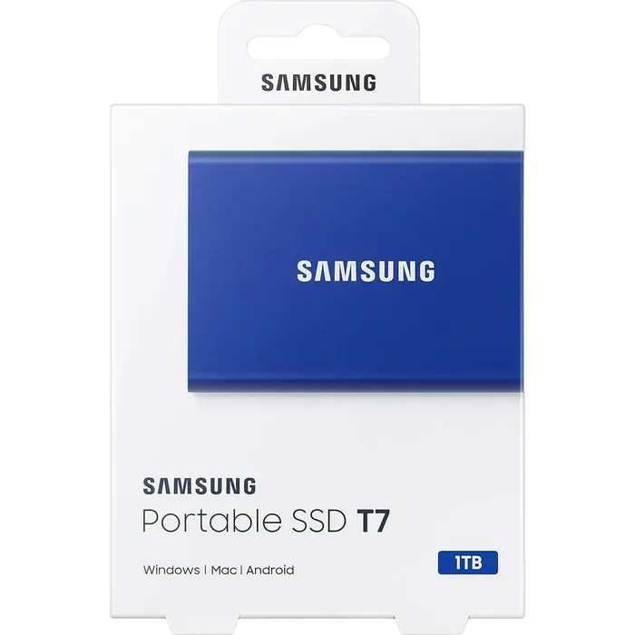 Внешний портативный SSD накопитель Samsung T7 1 ТБ Синий