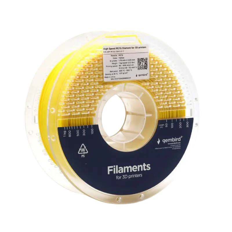Нить для 3D-принтера Gembird 3DP-PETG1.75HY-01-Y Желтый