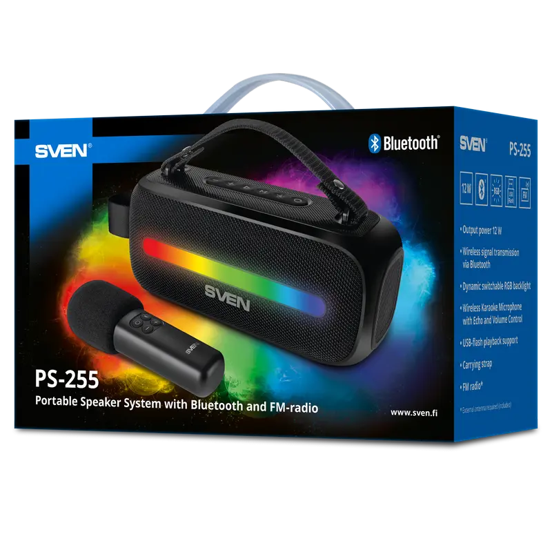 Портативная колонка SVEN PS-255 Чёрный