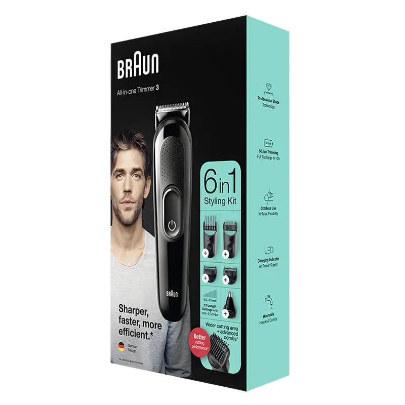 Trimmer pentru bărbați Braun MGK3320 Negru