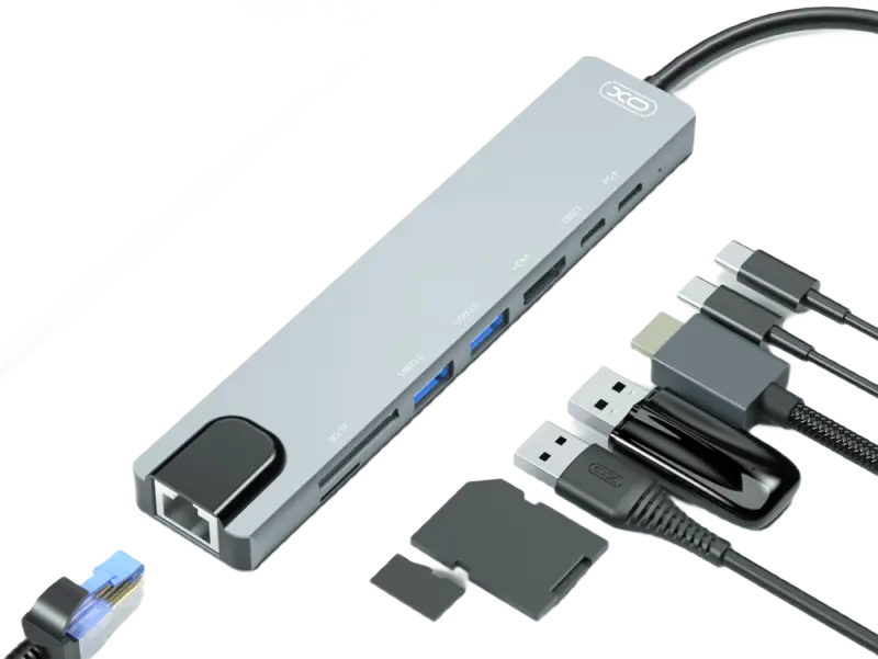 Adaptor USB XO HUB003 Argintiu