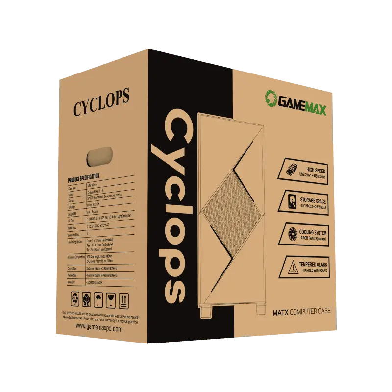 Компьютерный корпус Gamemax CYCLOPS Midi-Tower Черный