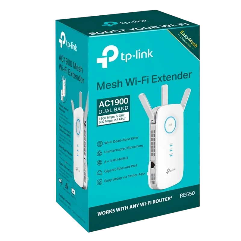 Amplificator de semnal Wi‑Fi TP-LINK RE550 Alb
