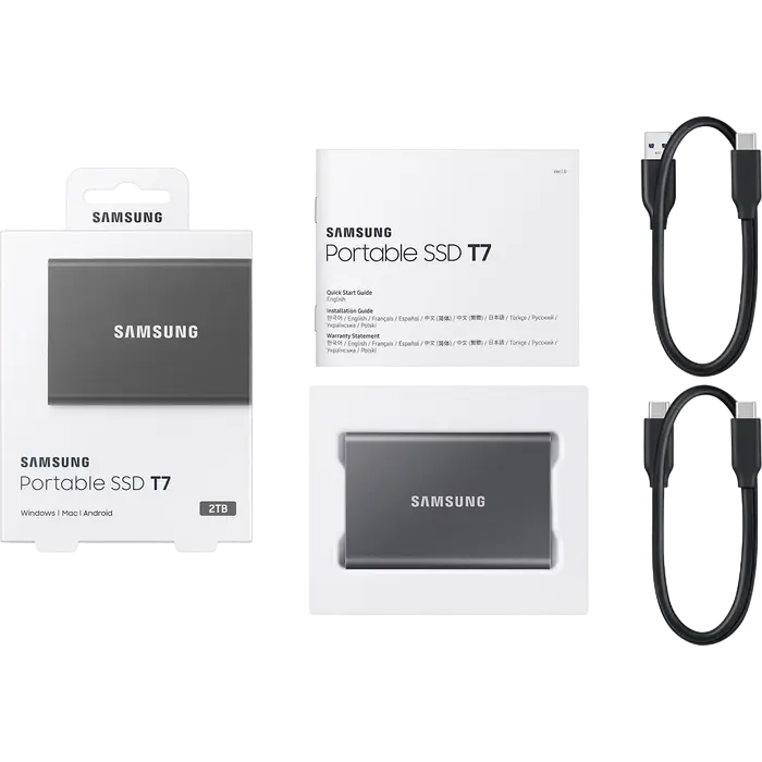 SSD portabil extern Samsung T7 2 TB Grey