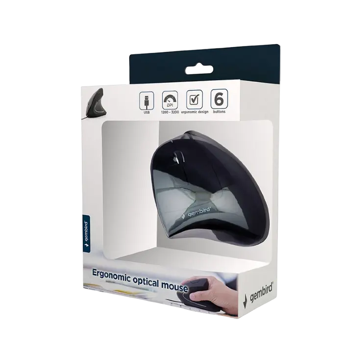 Мышь Gembird MUS-ERGO-01 Проводное Чёрный