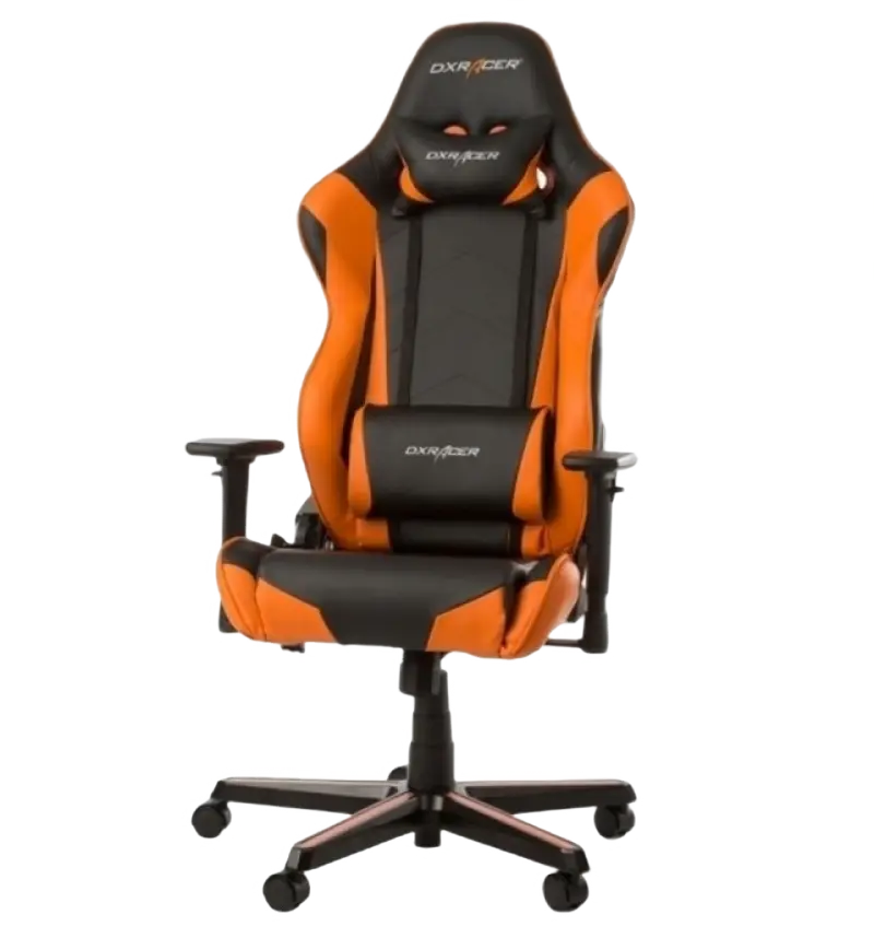 Scaun Gaming DXRacer Racing GC-R0-NO PU Piele Negru/Portocaliu