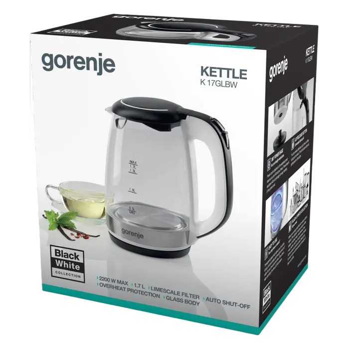Электрочайник Gorenje K17GLBW Белый