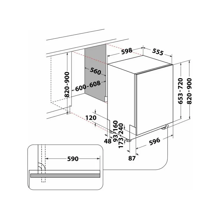 Посудомоечная машина Whirlpool WIP 4T233 PFEG B, Белый