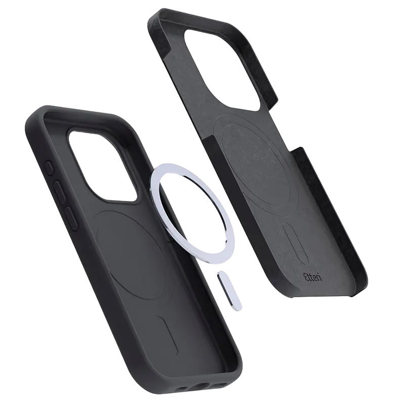 Husă Etteri Apple iPhone 16 Pro Silicone Mag case Silicone Case with MagSafe Negru